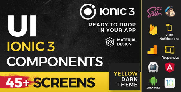 Material Design UI Ionic Template App - 1