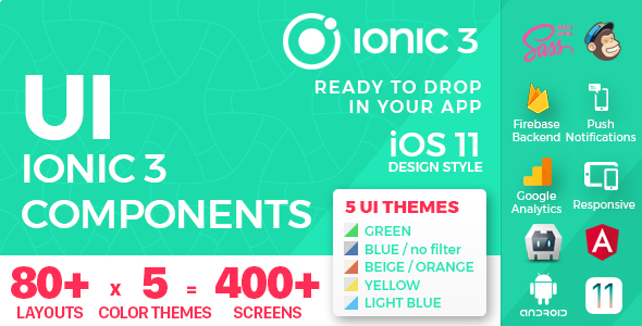 Ionic 3 / Angular 6 UI Theme /  Template App - Multipurpose Starter App - Gradient Blue Light - 3