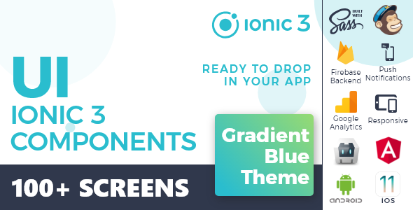 Ionic 3 UI Theme/Template App - Material Design - Blue Light - 2