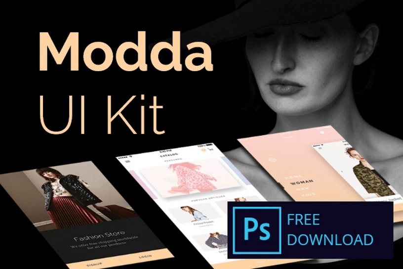 Modda Ecommerce UI Kit - Freebie For Ps