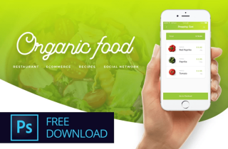 Organic Food UI Kit - Freebie for Ps