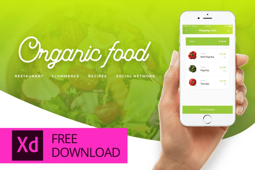 Organic Food UI Kit - Freebie for Xd