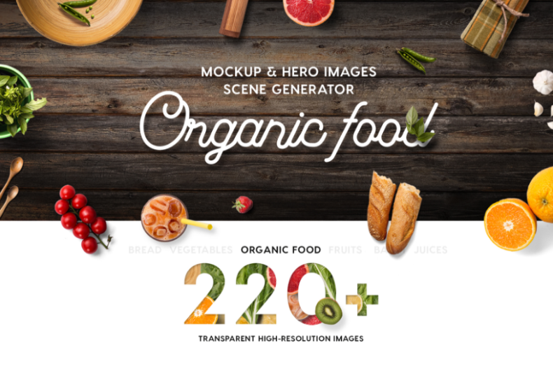 Organic Food Mockup & Hero Image Scene Creator