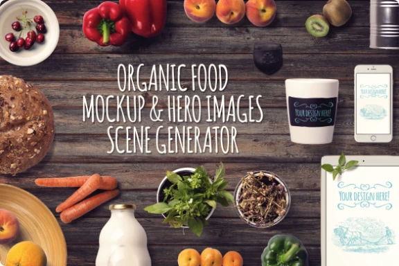 Organic Food Mockup & Hero Image Scene Creator