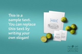 Organic Food Menu And Business Card Mockup