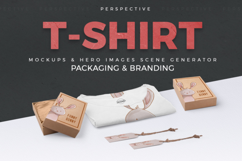 T-shirt And Package Mockup And Hero Image Scene Creator / Perspective View