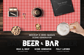 Beer & Bar Hero Images Mockup & Scene Creator