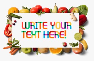 Fruits And Vegetables On White Background Mockup