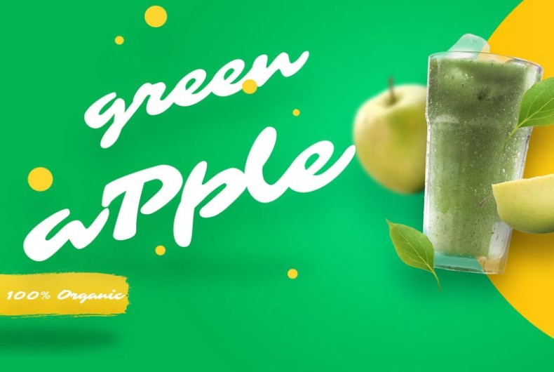 Green Apple Juice Mockup