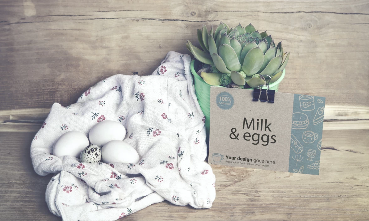 Organic Food Photo Mockup
  Milk & Eggs Vol.2