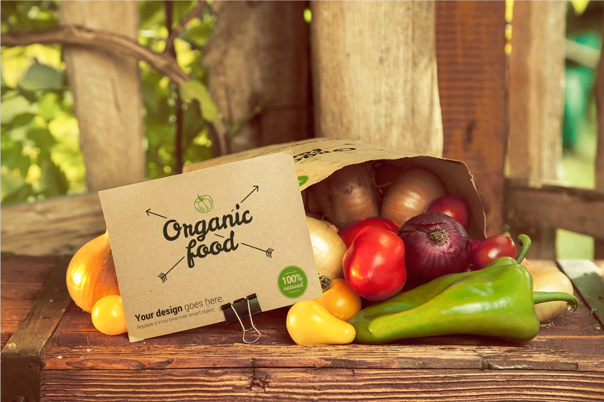 Organic Food Photo Mockup / Vegetables