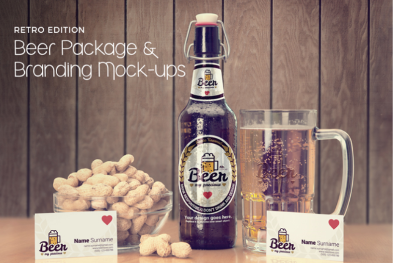 Craft Beer Package & Branding Mockup - Retro Edition