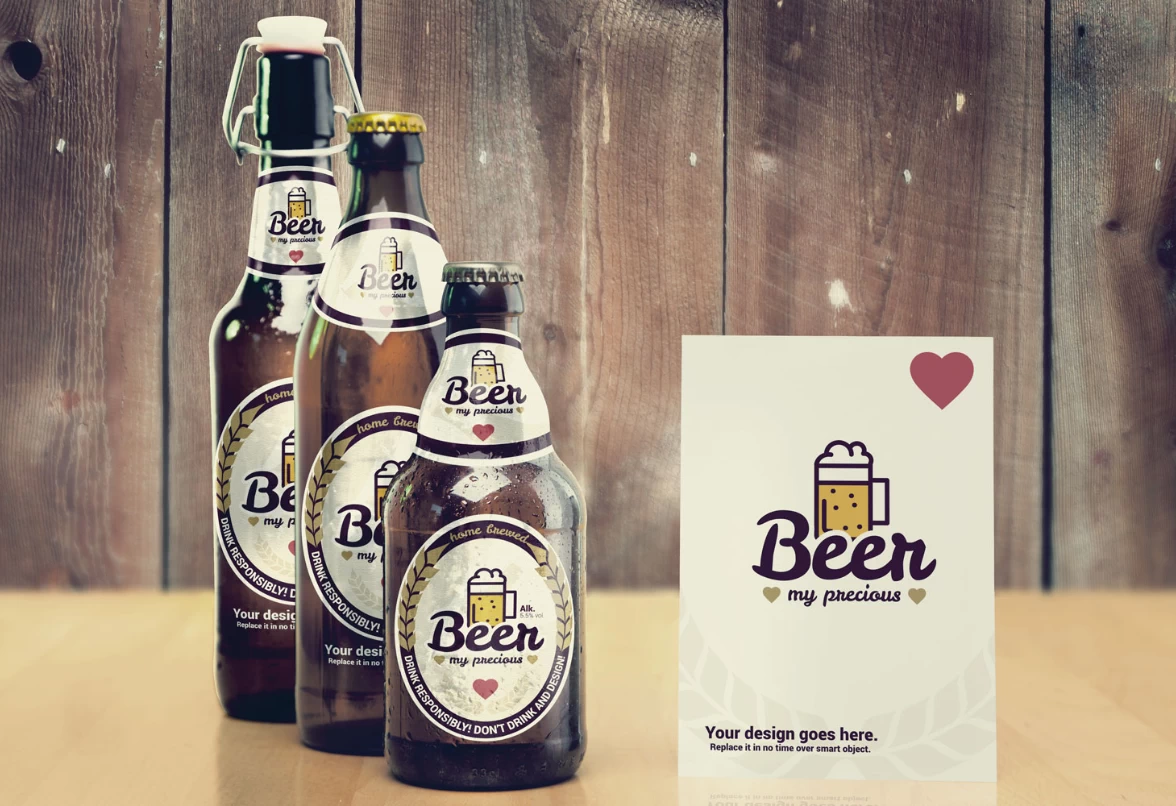 Beer package & branding 
mock-ups - retro edition