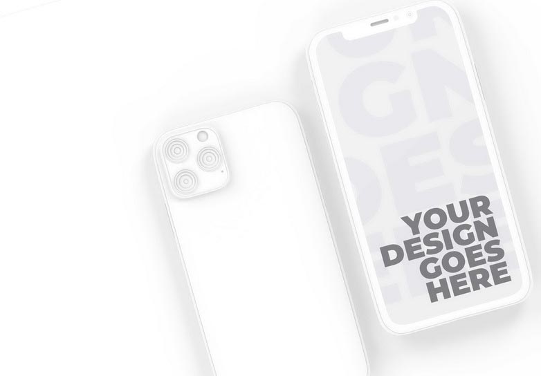 Detail-Rich White Clay Smartphone Mockup - Front & Back View