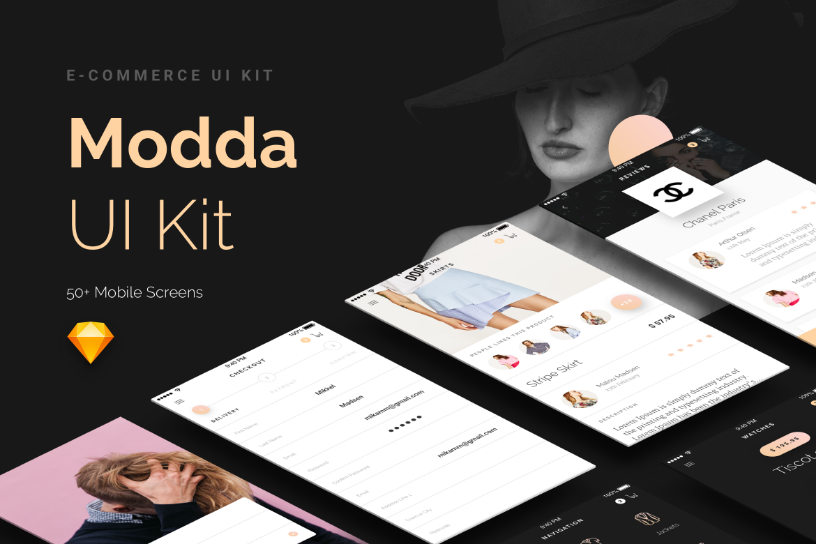 Modda - Mobile UI Kit - Sketch