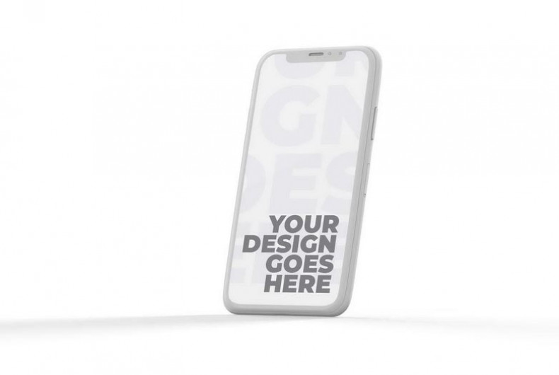 Floating Isometric Smartphone in Clay Style - Light Neutral Background