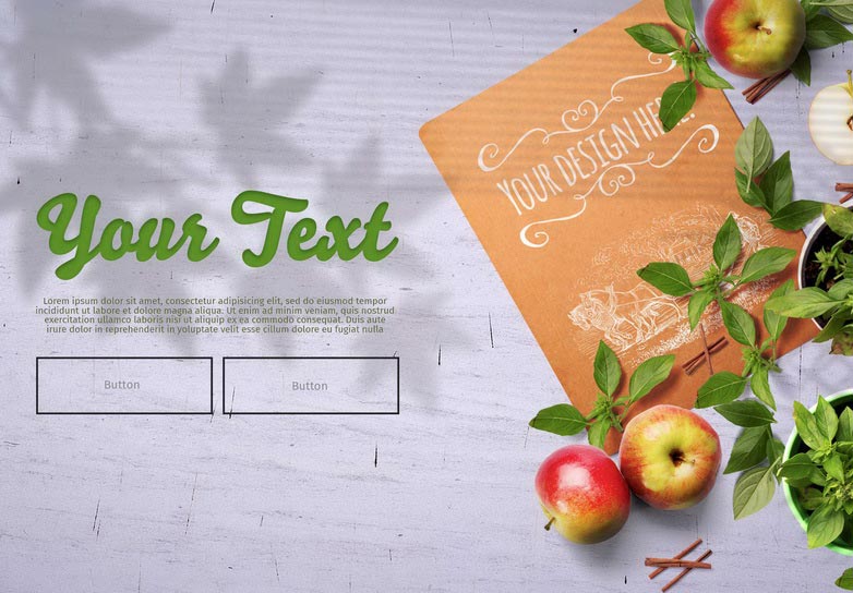 Apples and Spices Healthy Restaurant Branding Mockup