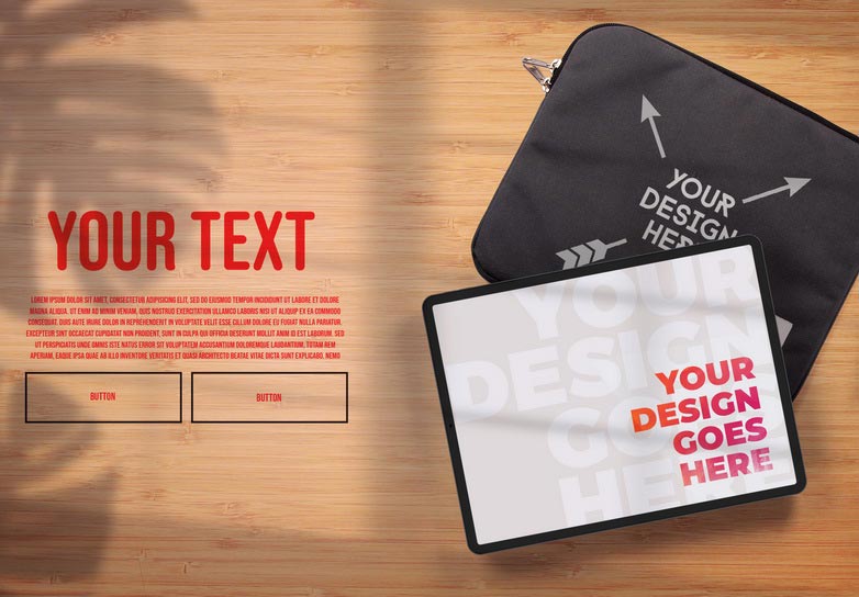 Back to School Tablet Sleeve Case Mockup Top View