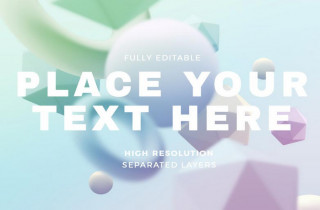 Composition of Blurred and Clear Pastel Shapes Mockup