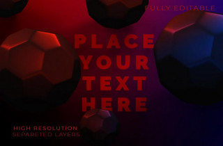 Gradient Composition Of Dodecahedron Shapes Mockup