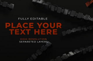 3D Rendering Of Matte Black And Copper Chains Mockup