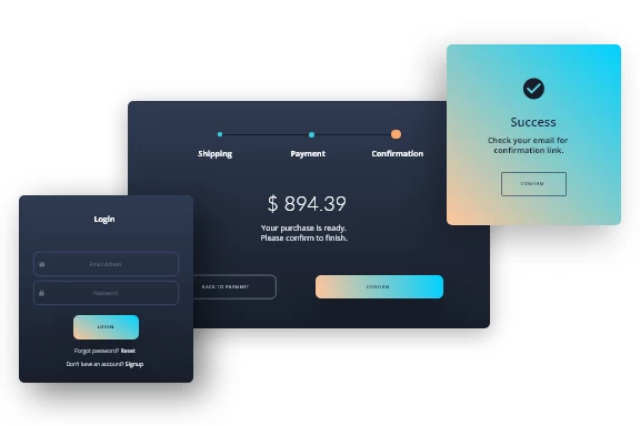Dark Datta From Login to Checkout - Dashboard UI Kit for Xd