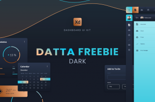 Dark Datta Freebie - Dashboard Ui Kit for Xd