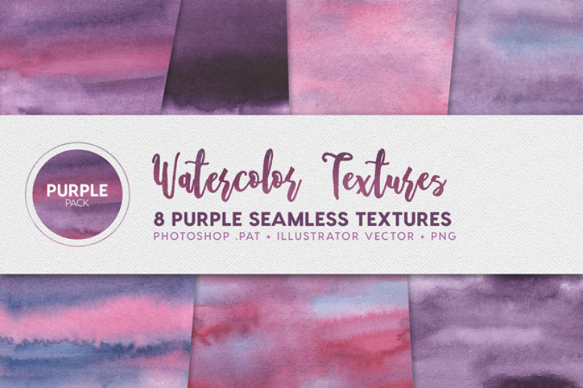 Watercolor Seamless Textures - Purple Pack