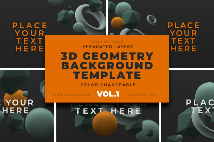 3D Geometric Shapes Backgrounds