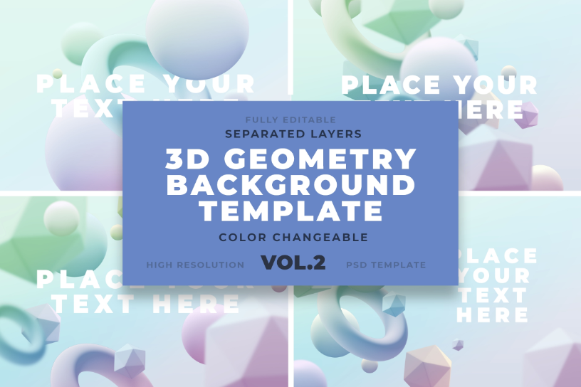 3D Geometric Shapes Backgrounds Vol.2