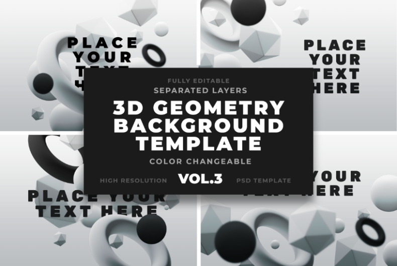 3D Geometric Shapes Backgrounds Vol.3
