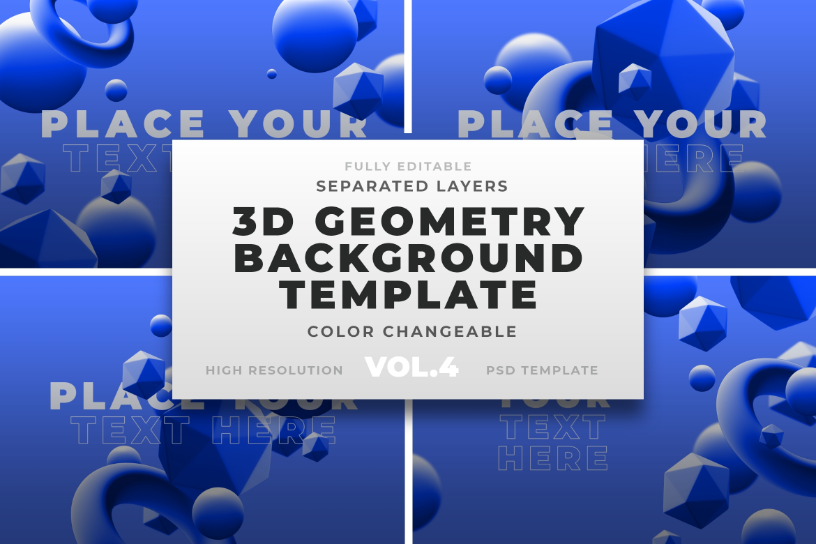 3D Geometric Shapes Backgrounds Vol.4