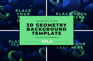 3D Geometric Shapes Backgrounds Vol.5