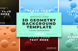 3D Geometric Shapes Backgrounds Vol.7