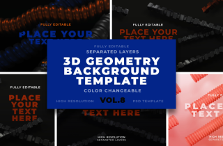 3D Geometric Shapes Backgrounds Vol.8
