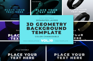 3D Geometric Shapes Backgrounds Vol.10