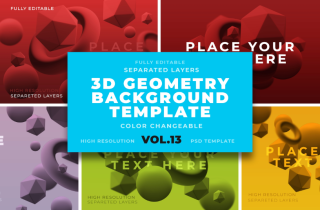 3D Geometric Shapes Backgrounds Vol.12