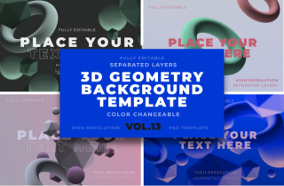 3D Geometric Shapes Backgrounds Vol.13