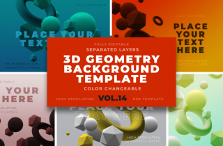 3D Geometric Shapes Backgrounds Vol.14
