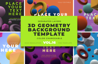 3D Geometric Shapes Backgrounds Vol.16