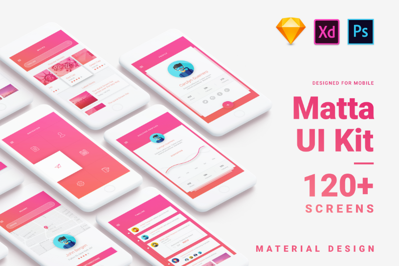 Matta - Material Design Mobile UI Kit - Bundle