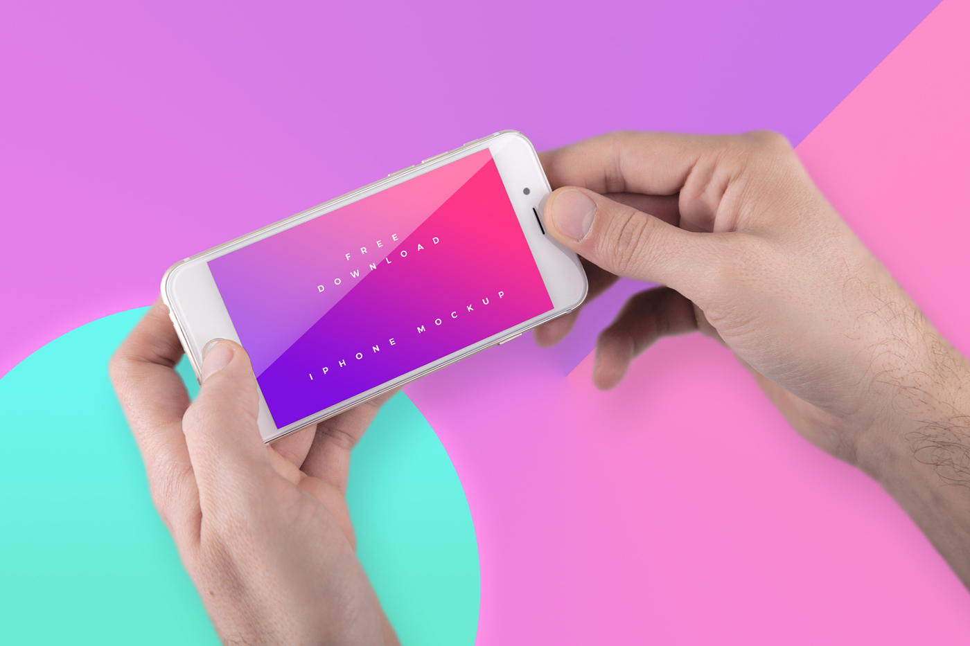 Download Free iPhone Mockup With Colourful Background - CSForm