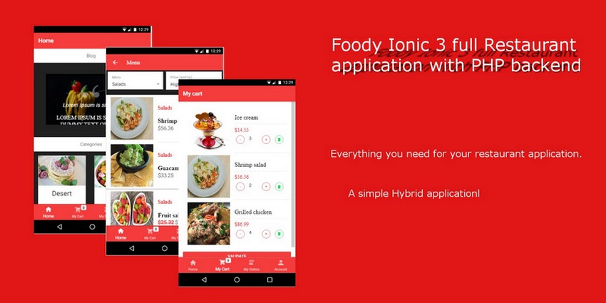 Foody Ionic 3 Template