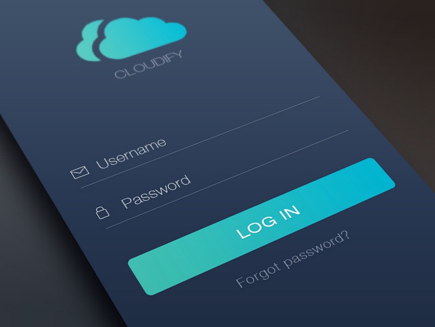 Cloudify iPhone login screen