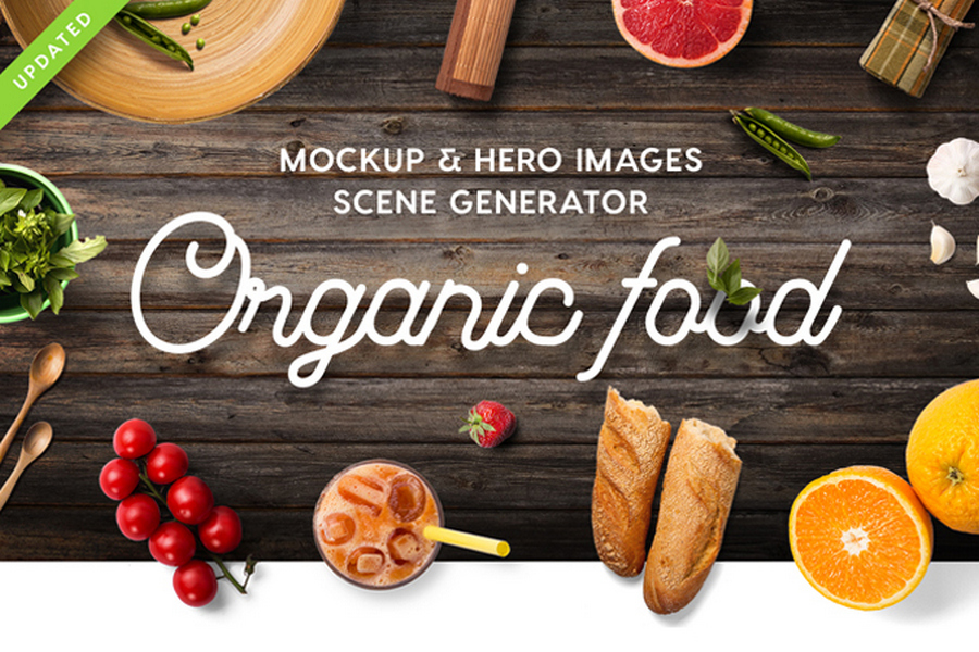 Organic Food Mockups and Hero Image SG
