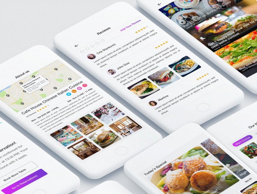 Cafe House Restaurant App UI Kit