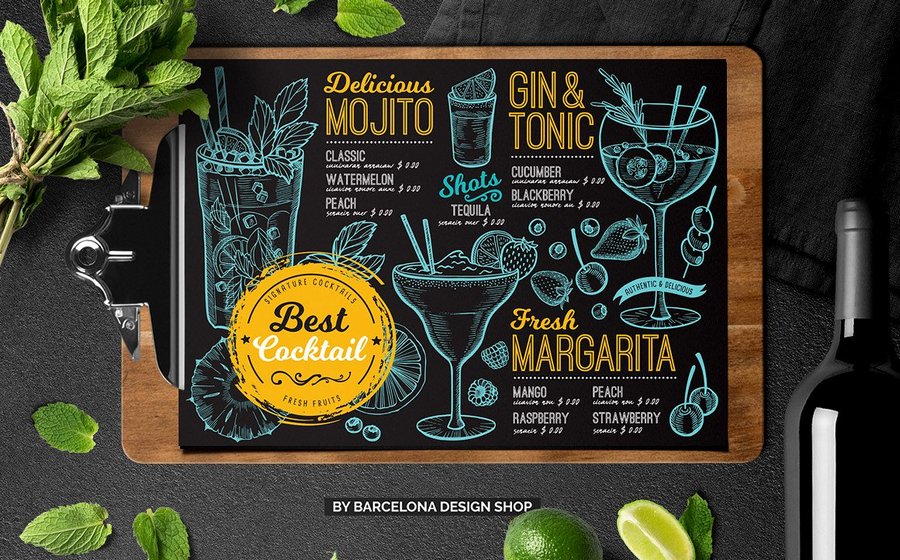 Cocktail Bar Menu Template