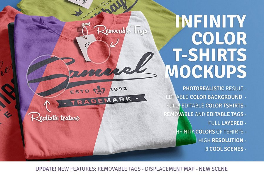 Infinity Color T-shirts Mockups