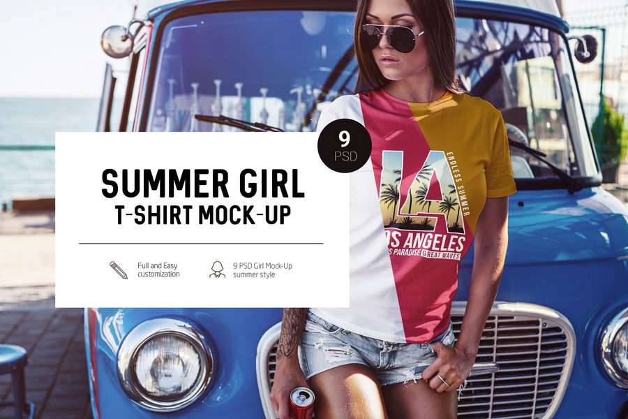 Summer Girl T-shirt Mockup