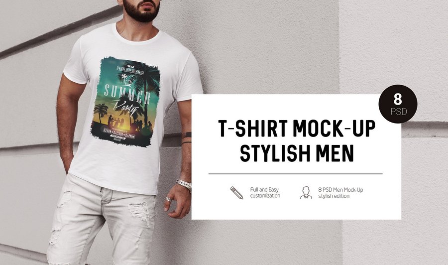 T-shirt Mock-up Stylish Men